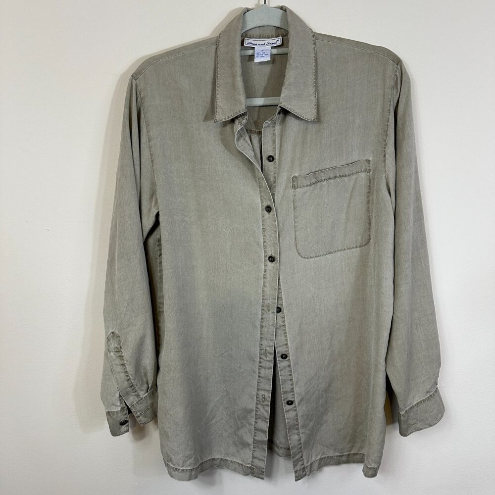 Anna & Frank 100% Silk Button Up Blouse Women's Size M